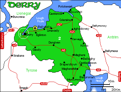 Illustrator map Derry Ireland
